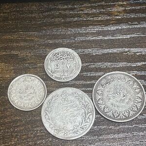 Set of 4 sliver Egyptian coins.. King Farouk